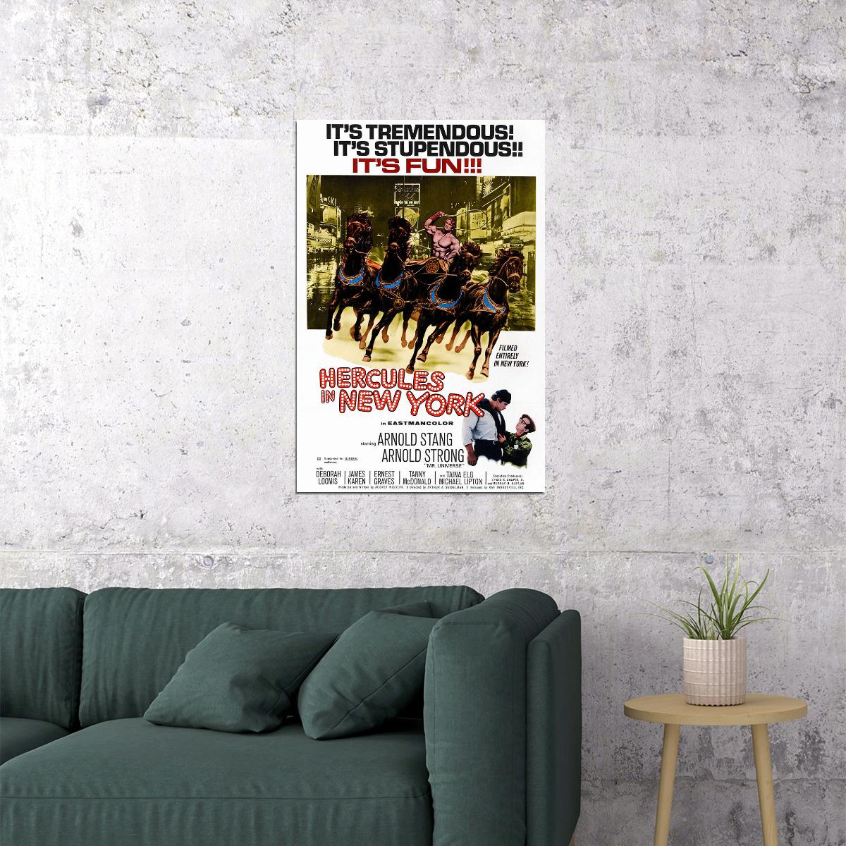 Hercules In New York Movie Comedy Action Fantasy Poster Wall Art Print Home Wall Decor - xonomax