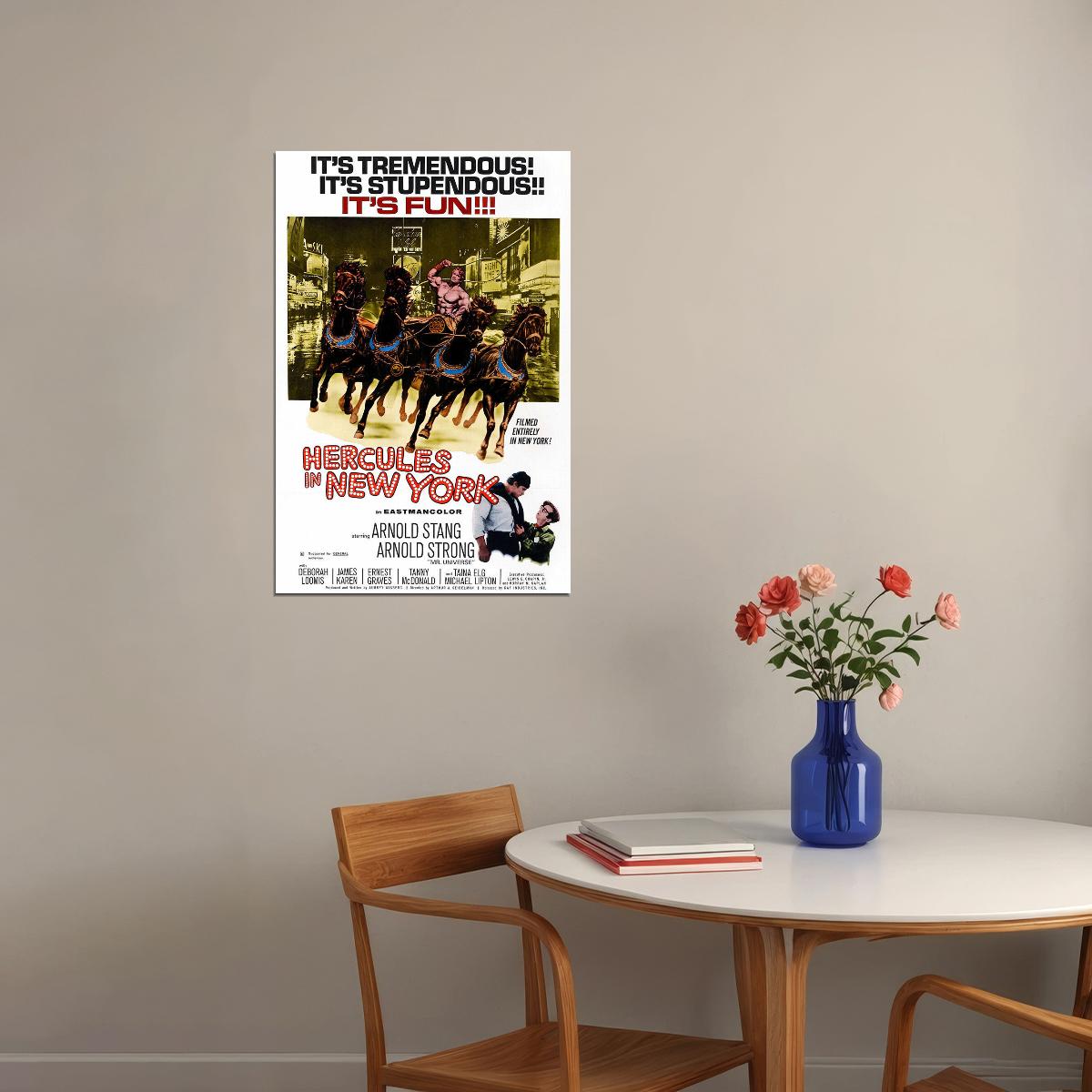 Hercules In New York Movie Comedy Action Fantasy Poster Wall Art Print Home Wall Decor - xonomax