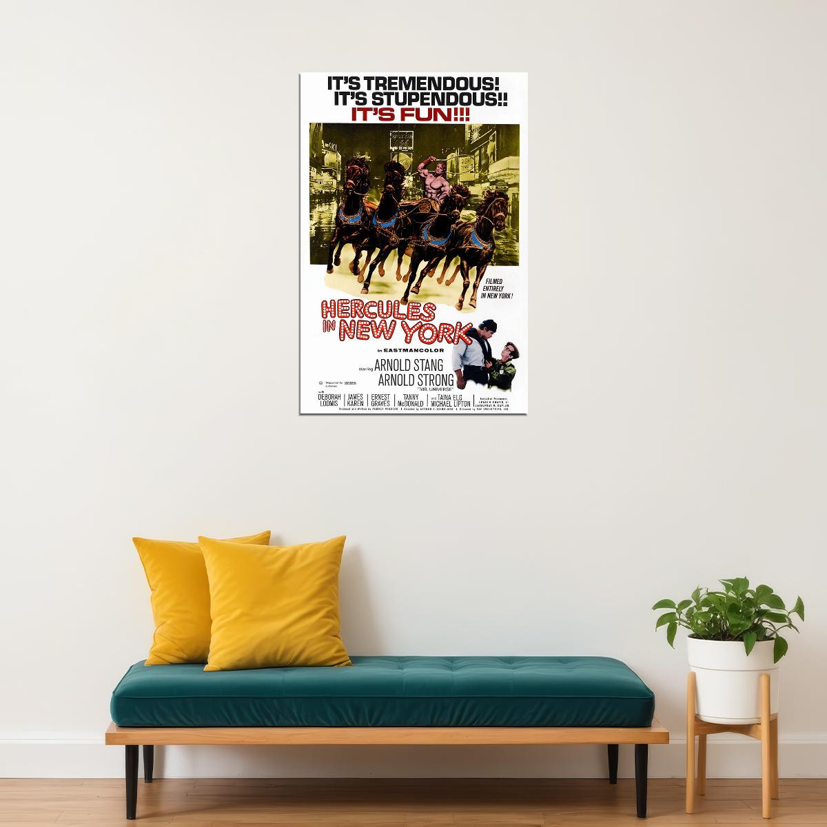 Hercules In New York Movie Comedy Action Fantasy Poster Wall Art Print Home Wall Decor - xonomax