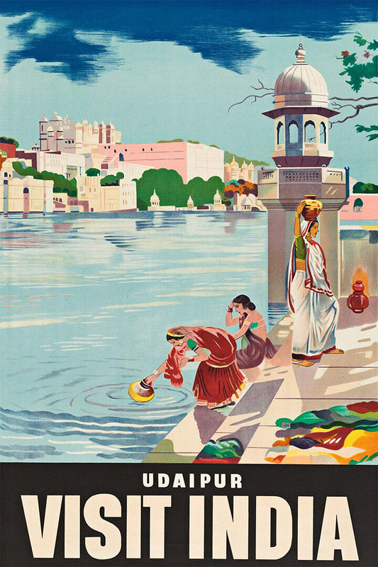 Visit India Fly Twa Airline Travel Vintage Style Poster Wall Art Print Home Wall Decor - xonomax