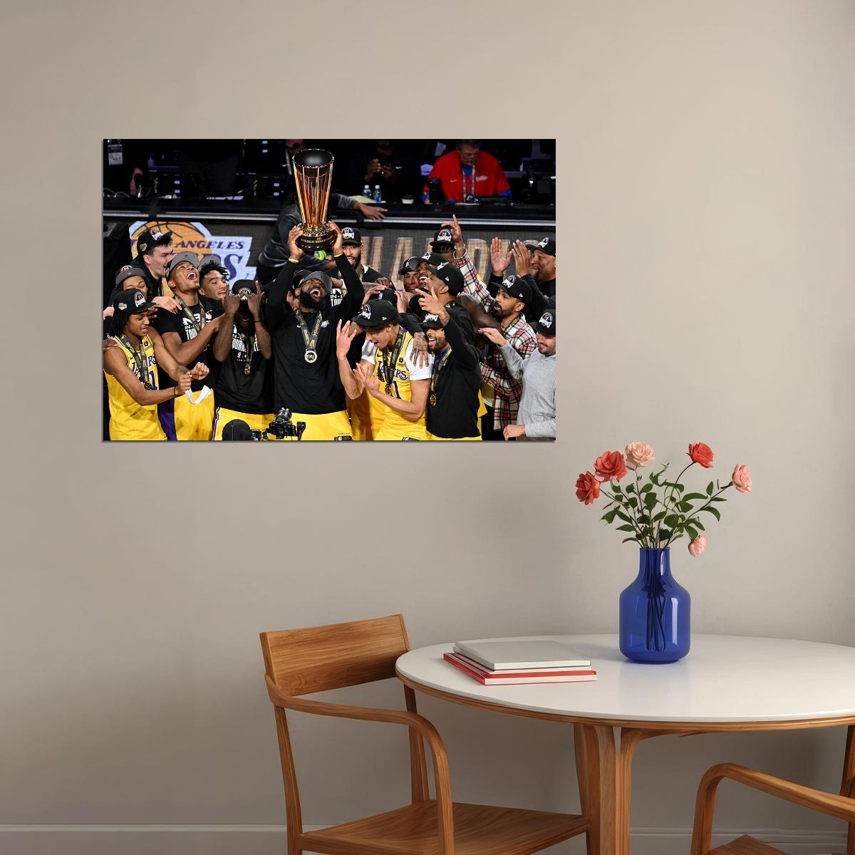 Los Angeles Lakers Cup Final Match Basketball Players Poster Wall Art Print Home Wall Decor - xonomax