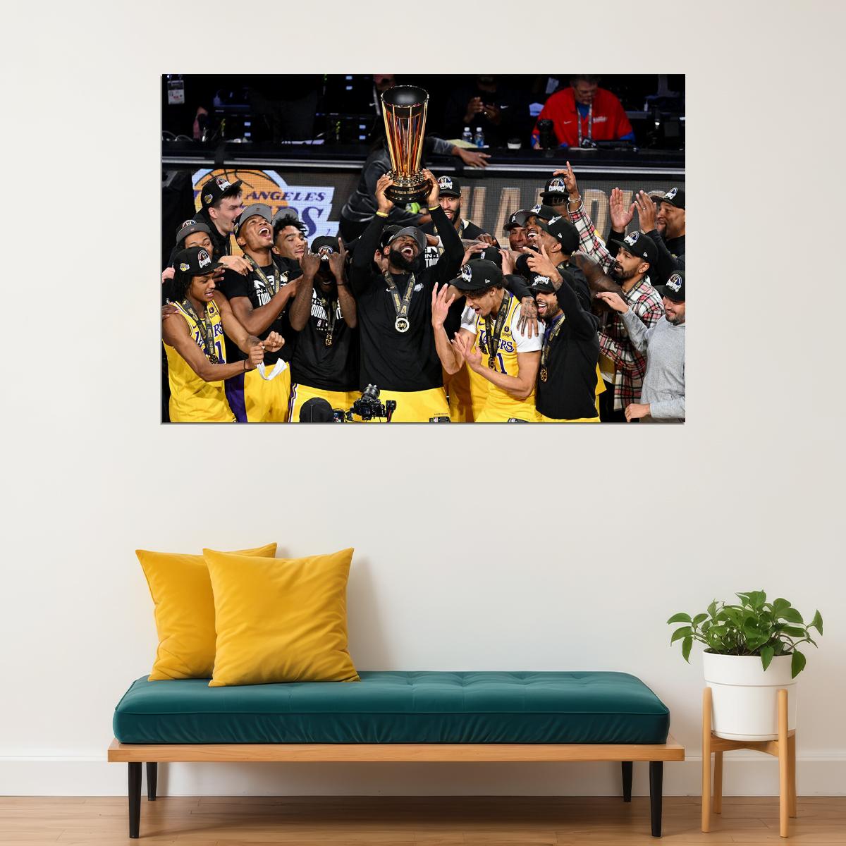 Los Angeles Lakers Cup Final Match Basketball Players Poster Wall Art Print Home Wall Decor - xonomax