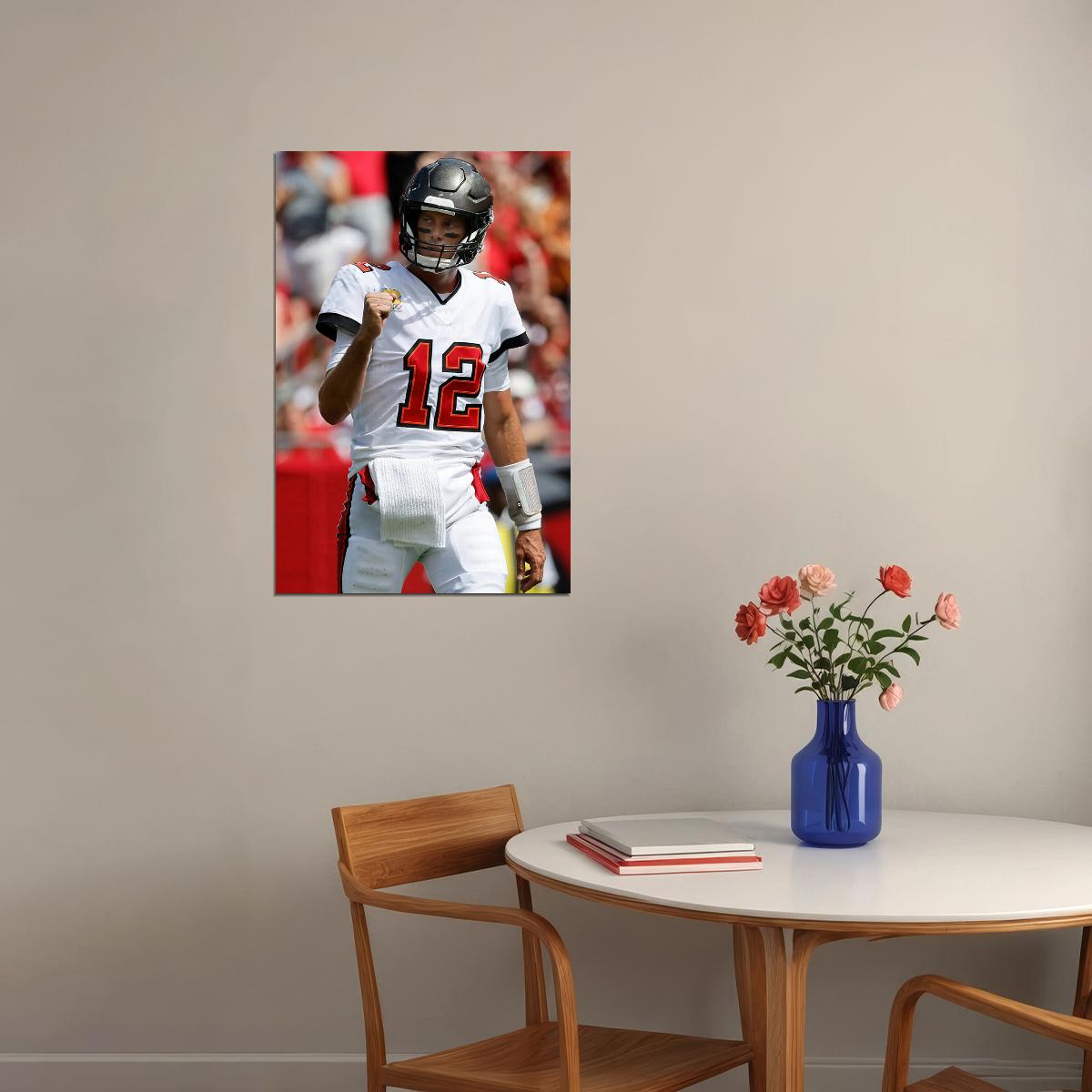 Tom Brady Tampa Bay American Football Player Poster Wall Art Print Home Wall Decor