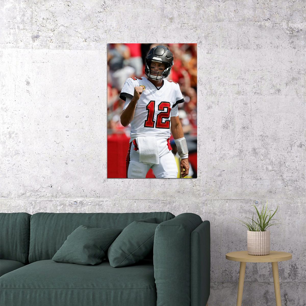 Tom Brady Tampa Bay American Football Player Poster Wall Art Print Home Wall Decor
