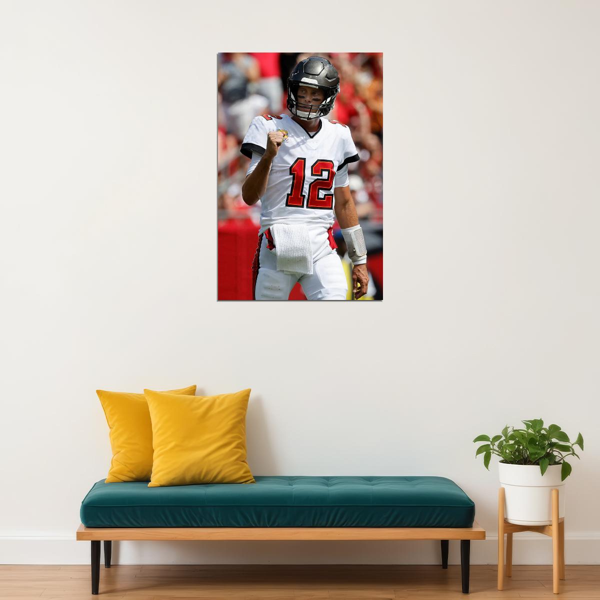 Tom Brady Tampa Bay American Football Player Poster Wall Art Print Home Wall Decor
