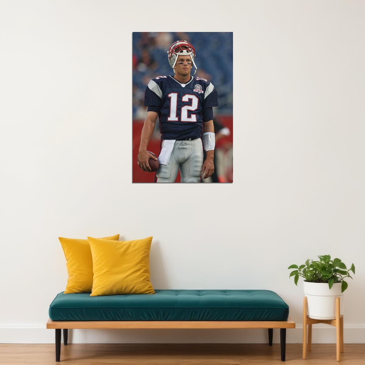 Tom Brady New England American Football Player Poster Wall Art Print Home Wall Decor