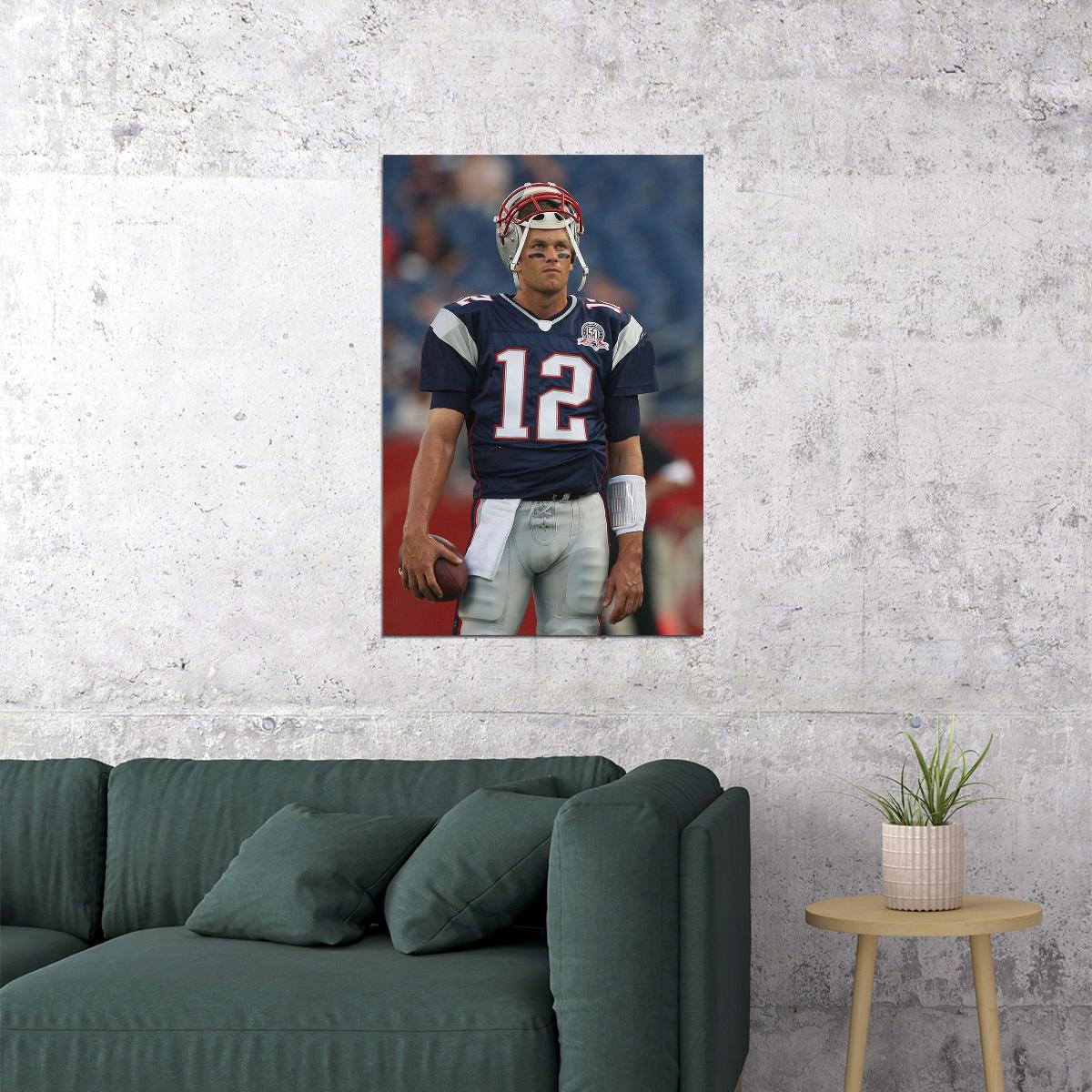 Tom Brady New England American Football Player Poster Wall Art Print Home Wall Decor