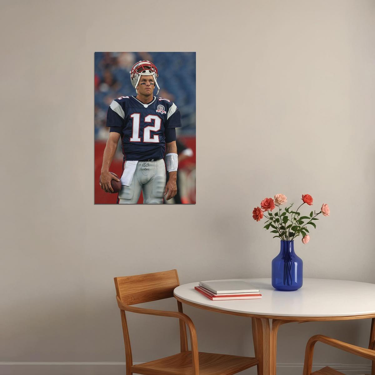 Tom Brady New England American Football Player Poster Wall Art Print Home Wall Decor