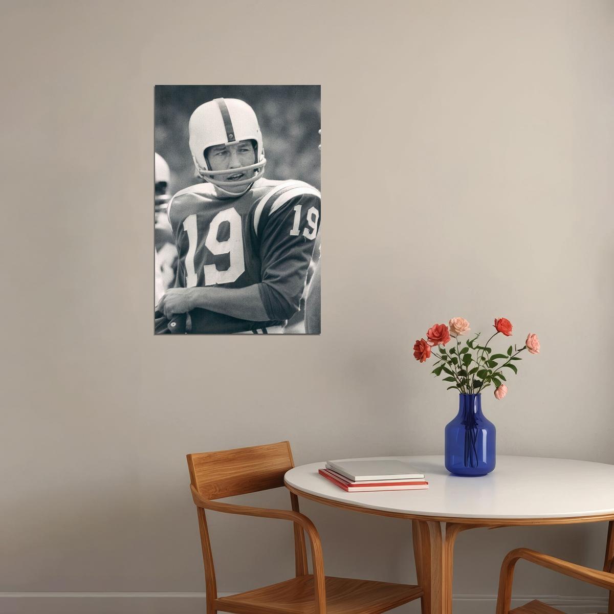 Johnny Unitas Baltimore American Football Player Poster Wall Art Print Home Wall Decor