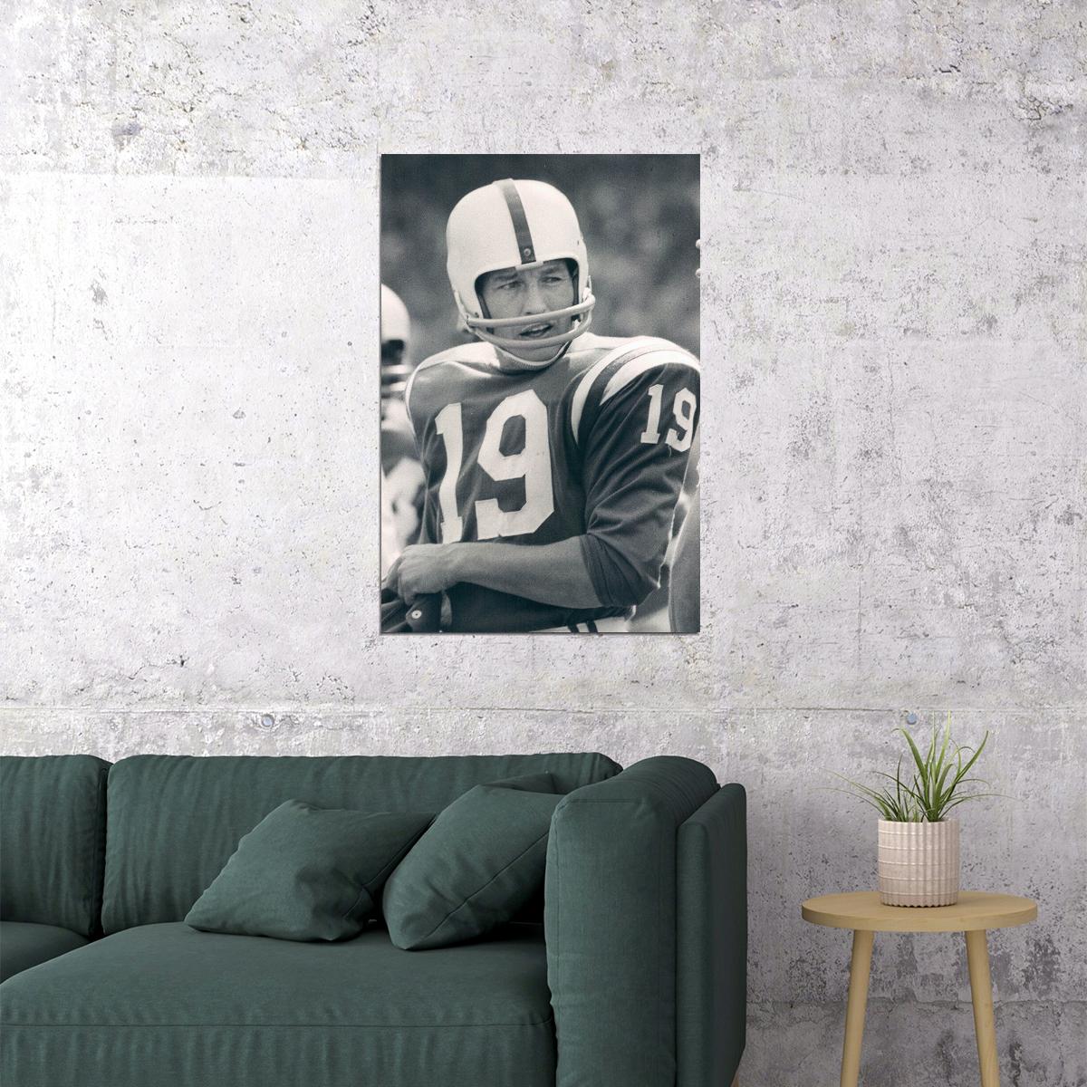 Johnny Unitas Baltimore American Football Player Poster Wall Art Print Home Wall Decor