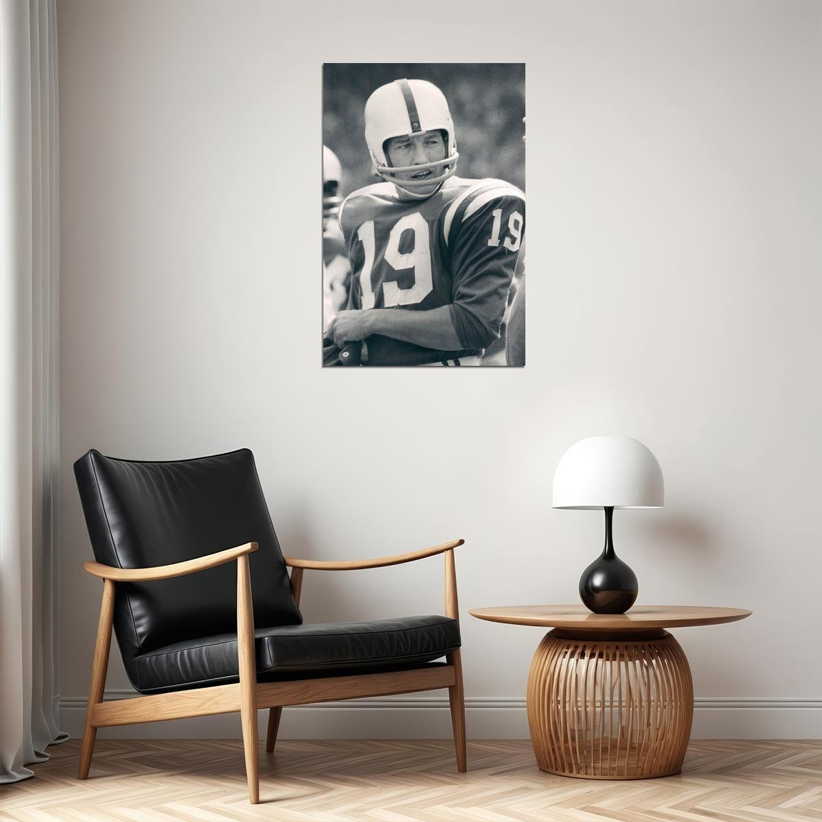 Johnny Unitas Baltimore American Football Player Poster Wall Art Print Home Wall Decor