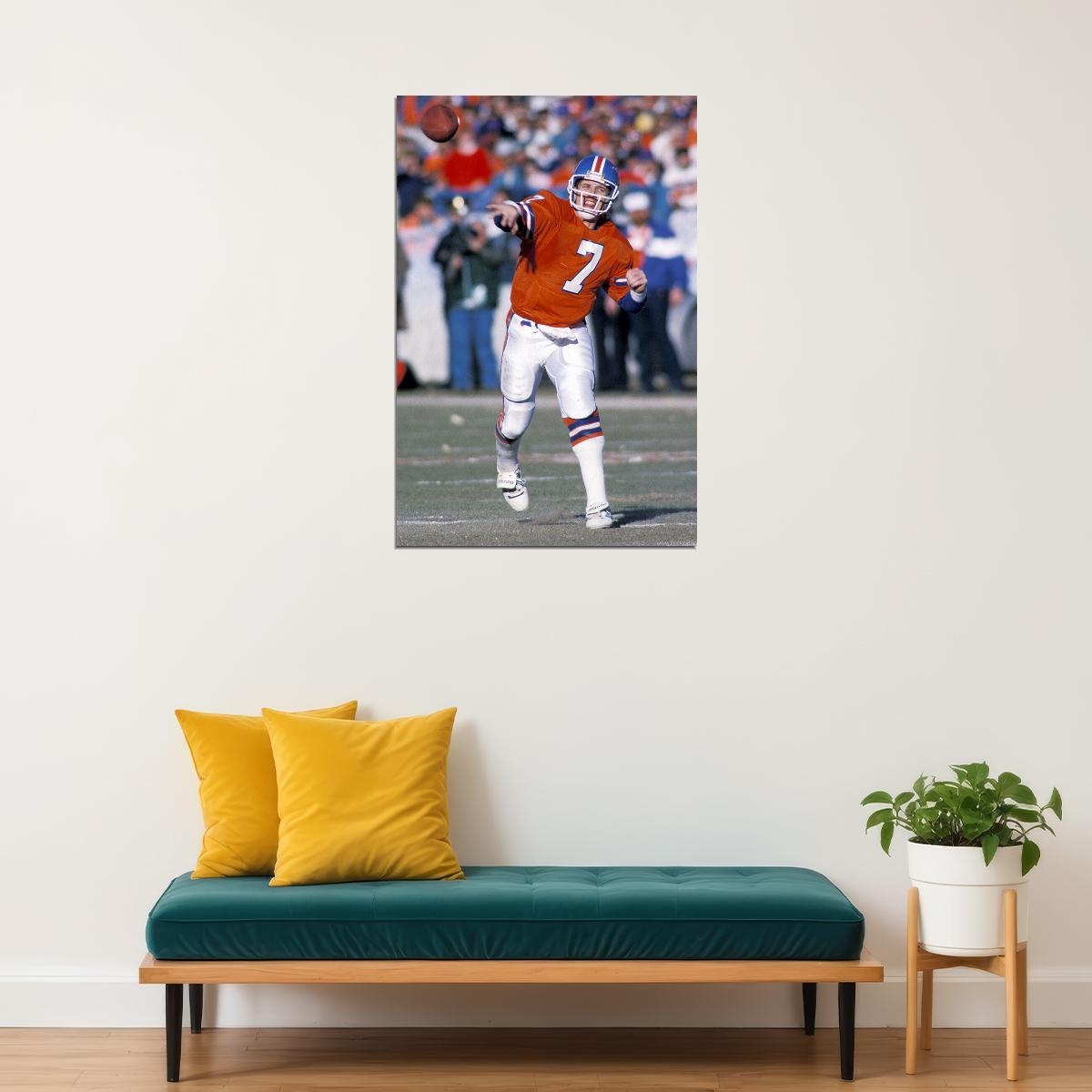 John Elway Denver American Football Player Poster Wall Art Print Home Wall Decor - xonomax