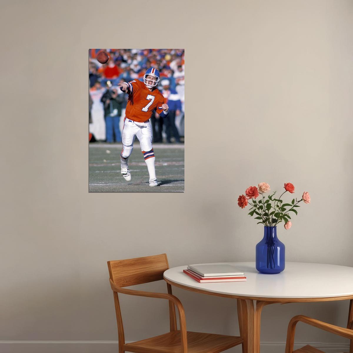 John Elway Denver American Football Player Poster Wall Art Print Home Wall Decor - xonomax
