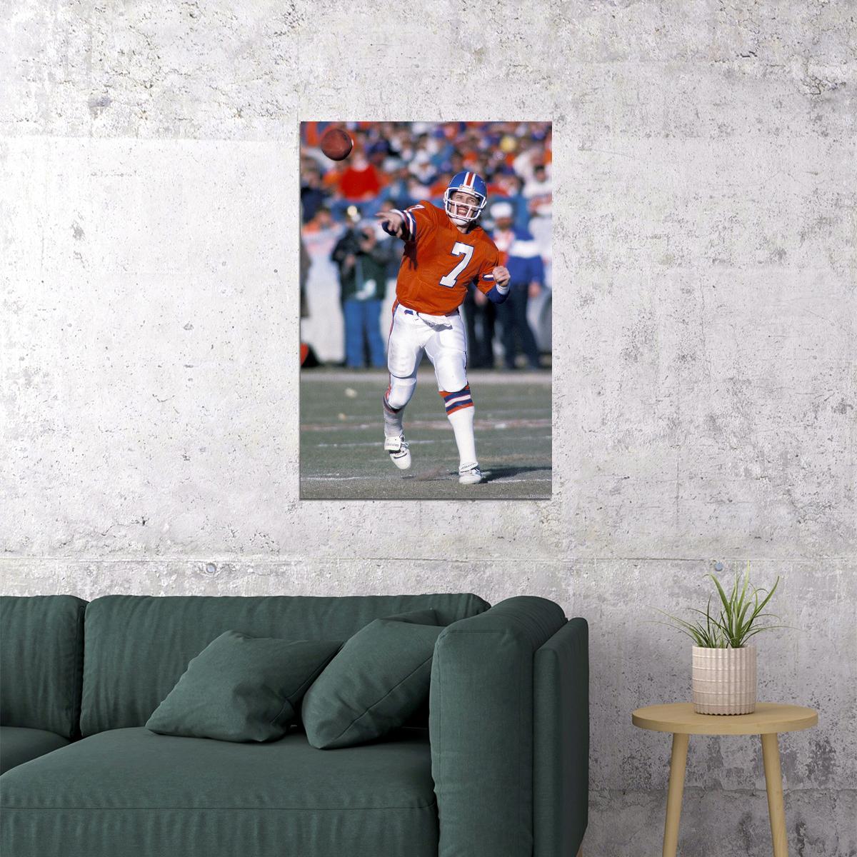 John Elway Denver American Football Player Poster Wall Art Print Home Wall Decor - xonomax
