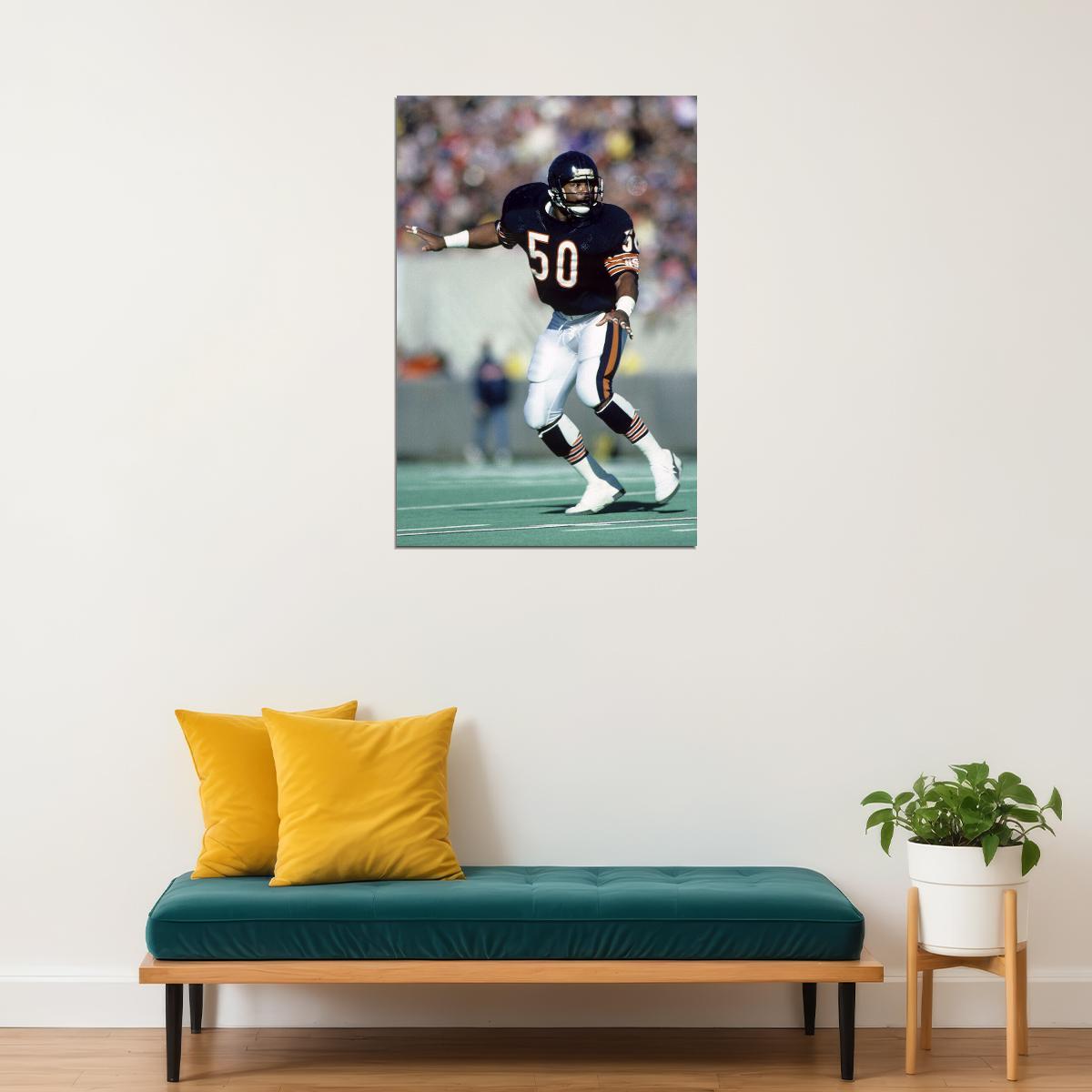 Mike Singletary Chicago American Football Player Poster Wall Art Print Home Wall Decor - xonomax