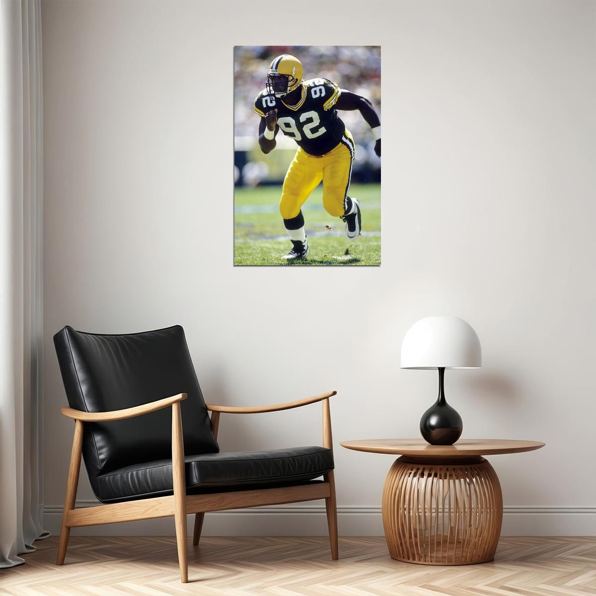 Reggie White Green Bay American Football Player Poster Wall Art Print Home Wall Decor - xonomax