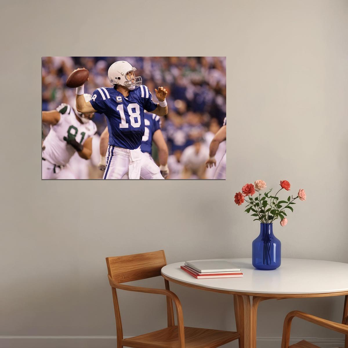 Peyton Manning Indianapolis American Football Player Poster Wall Art Print Home Wall Decor - xonomax