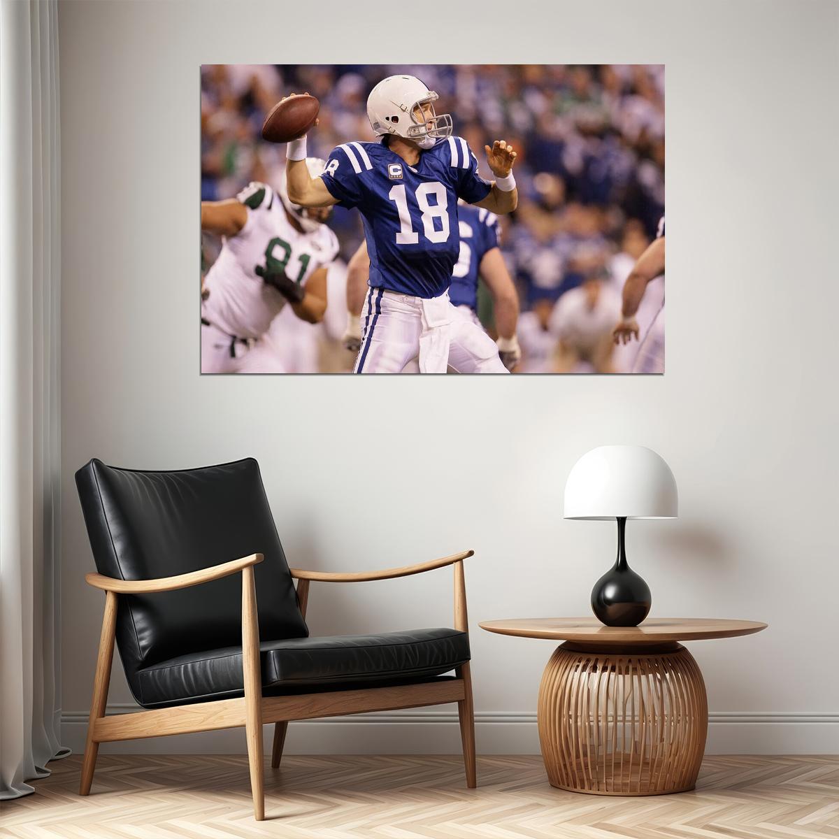 Peyton Manning Indianapolis American Football Player Poster Wall Art Print Home Wall Decor - xonomax