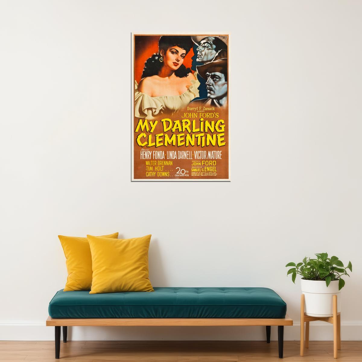 My Darling Clementine Movie Romance Western Drama Poster Wall Art Print Home Wall Decor - xonomax