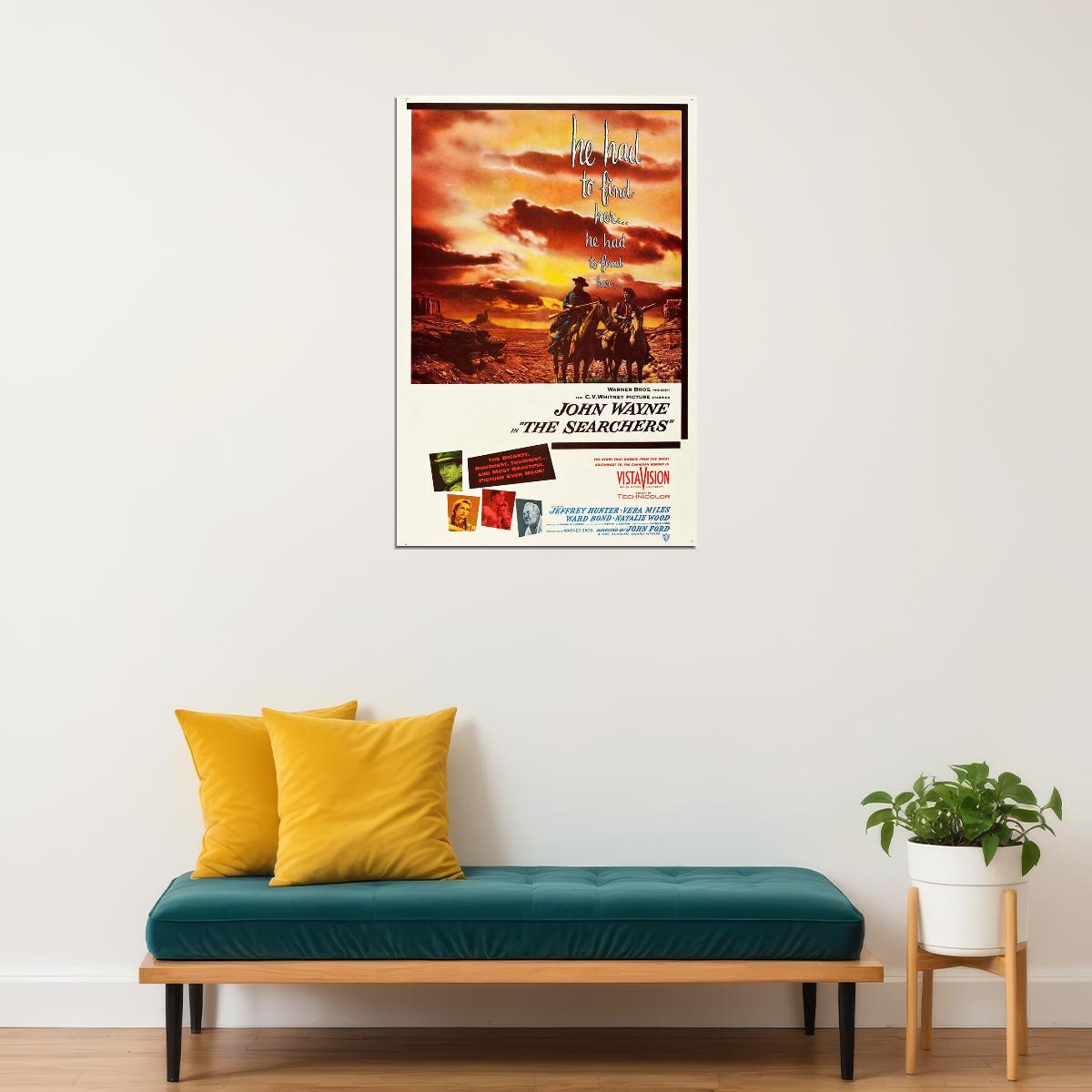 The Searchers Movie Adventure Western Drama Poster Wall Art Print Home Wall Decor - xonomax