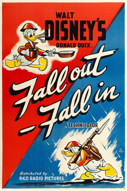 Duck Fall Out Fall In Ww2 1943 Cartoon Movie Poster Wall Art Print Home Wall Decor - xonomax