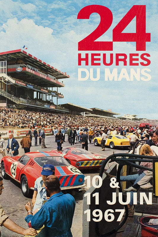 24 Hours Of Le Mans 1967 Vintage Racing Travel Poster Wall Art Print Home Wall Decor - xonomax