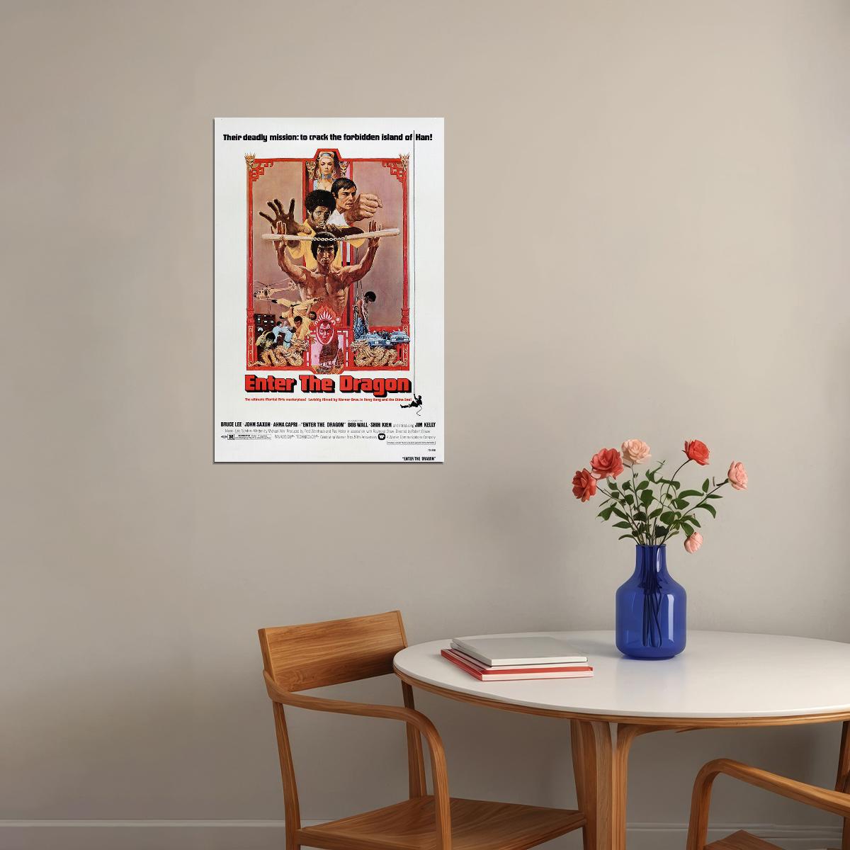 Enter The Dragon Bruce Lee Movie Action Thriller Poster Wall Art Print Home Wall Decor - xonomax