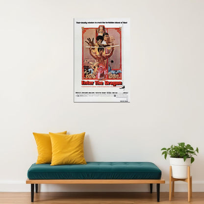 Enter The Dragon Bruce Lee Movie Action Thriller Poster Wall Art Print Home Wall Decor - xonomax