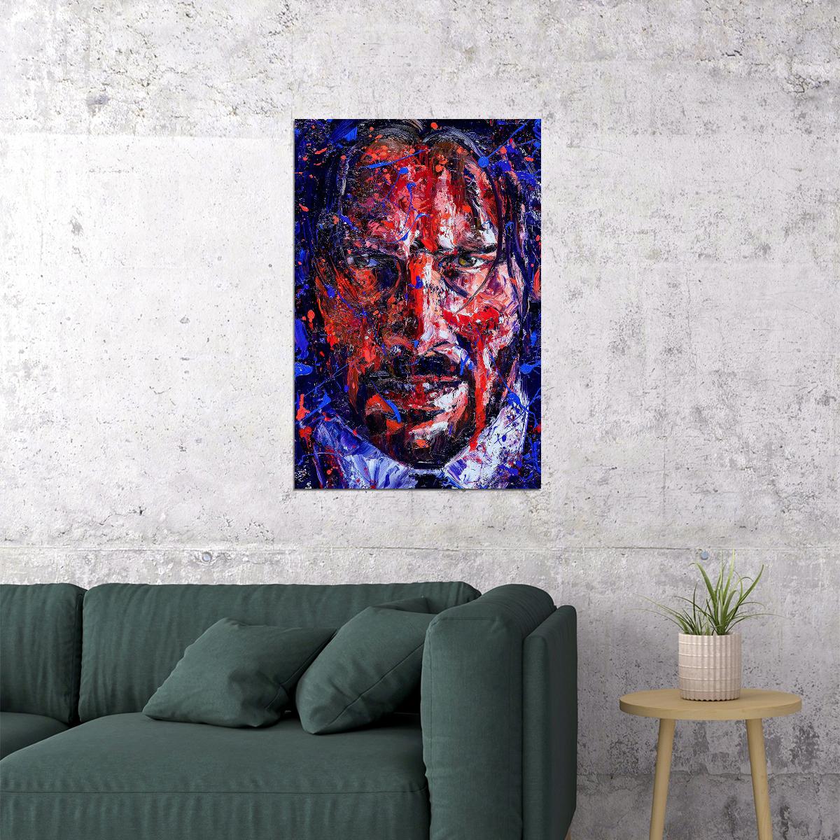 John Wick Movie Crime Action Keanu Reeves Poster Wall Art Print Home Wall Decor