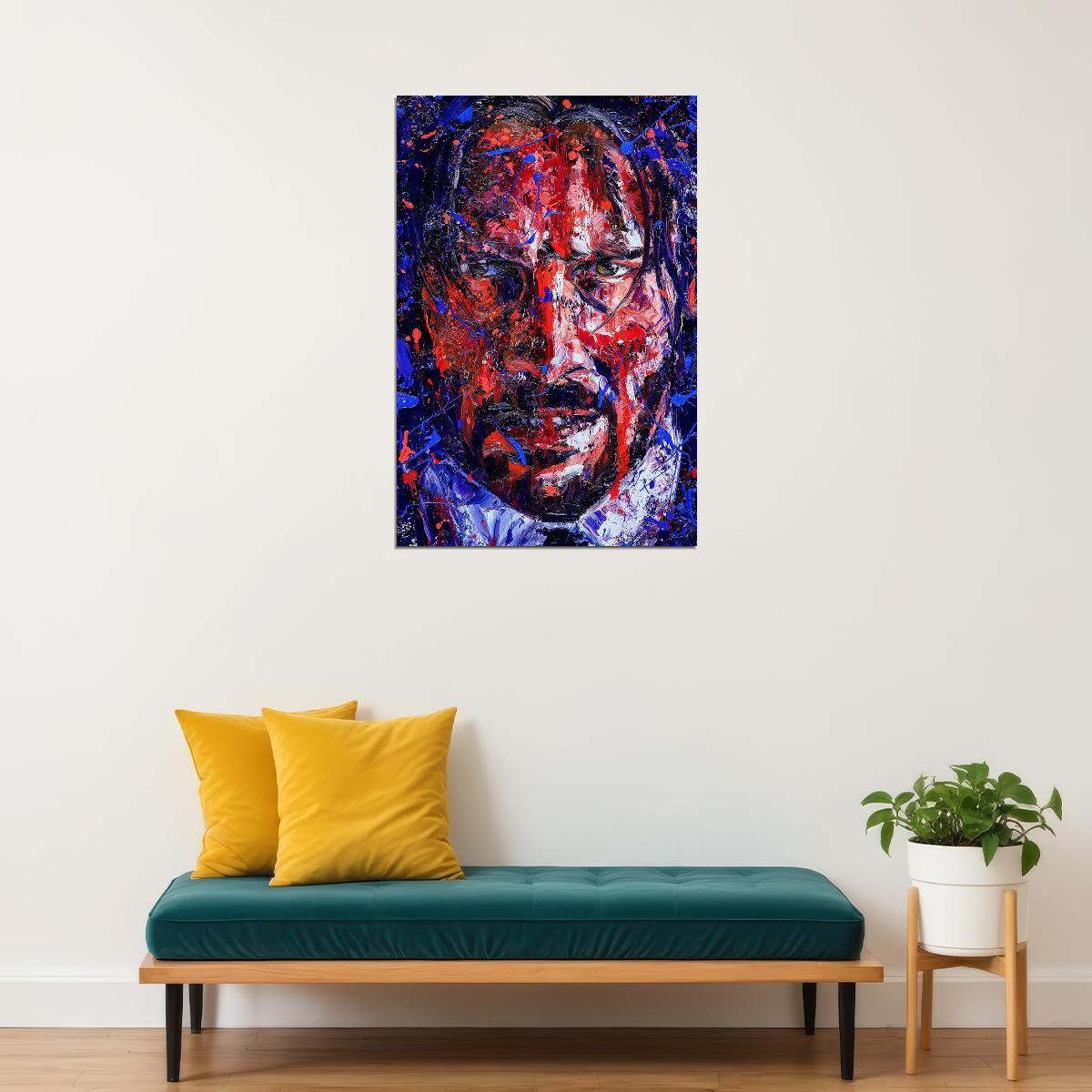 John Wick Movie Crime Action Keanu Reeves Poster Wall Art Print Home Wall Decor