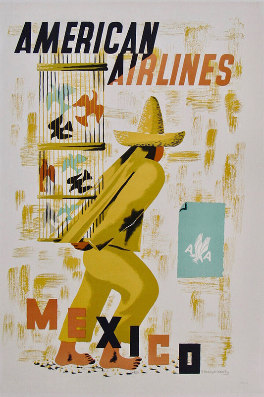 American Airlines Mexico Vintage Airline Travel Poster Wall Art Print Home Wall Decor - xonomax