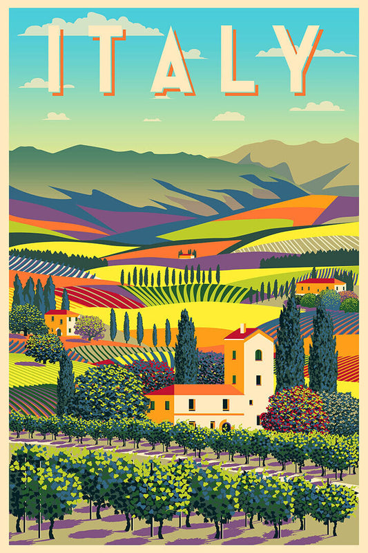 Italy Nature Landscape Vintage Travel Poster Wall Art Print Home Wall Decor - xonomax