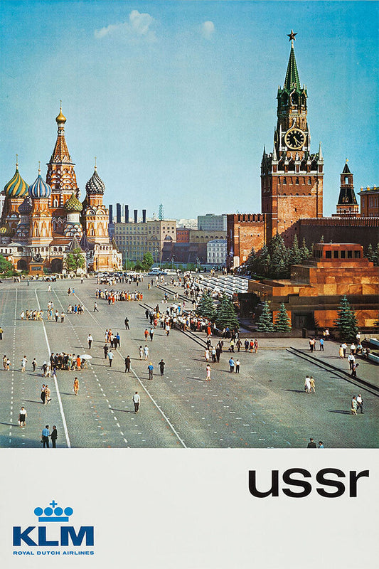 Klm Russia Ussr 1960s Vintage Airline Travel Poster Wall Art Print Home Wall Decor - xonomax