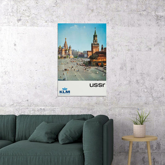 Klm Russia Ussr 1960s Vintage Airline Travel Poster Wall Art Print Home Wall Decor - xonomax