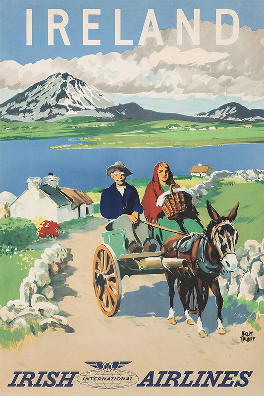 Irish Airlines Ireland 1960s Vintage Airline Travel Poster Wall Art Print Home Wall Decor - xonomax