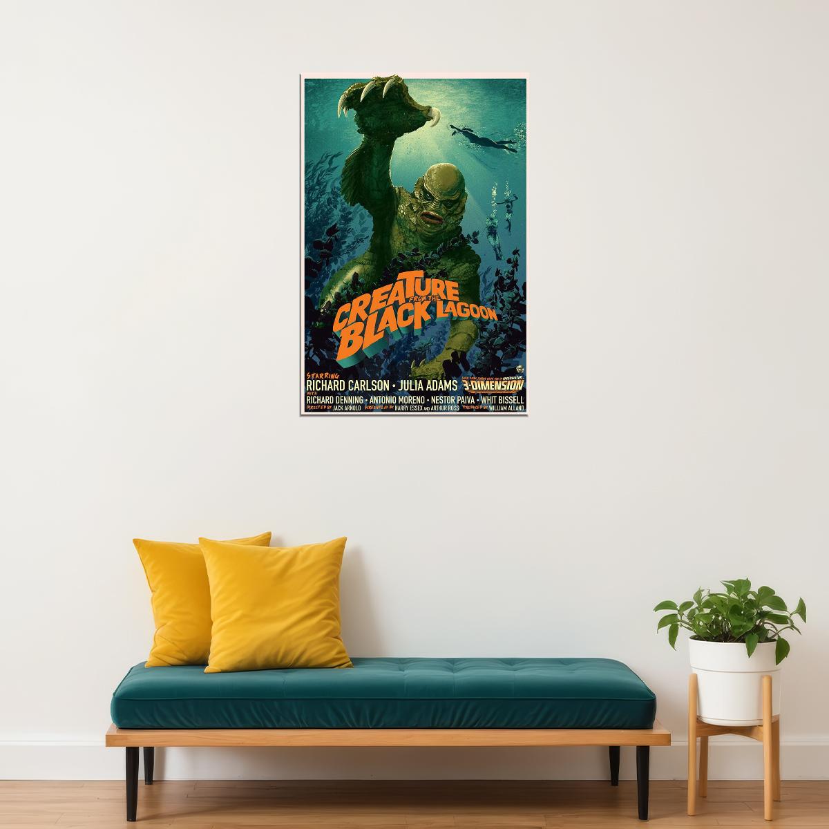 Creature From The Black Lagoon Movie English Horror Action Poster Wall Art Print Home Wall Decor - xonomax