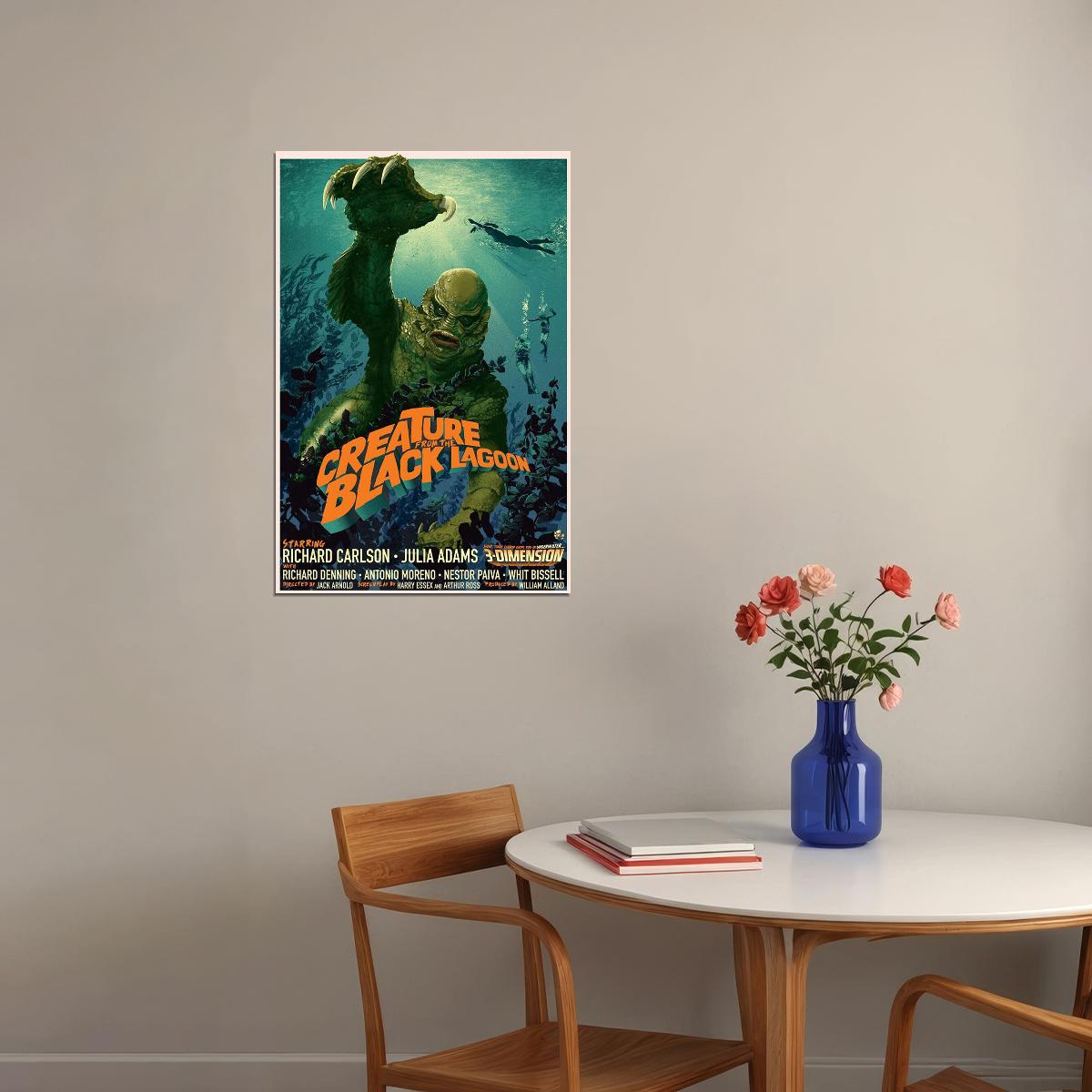 Creature From The Black Lagoon Movie English Horror Action Poster Wall Art Print Home Wall Decor - xonomax