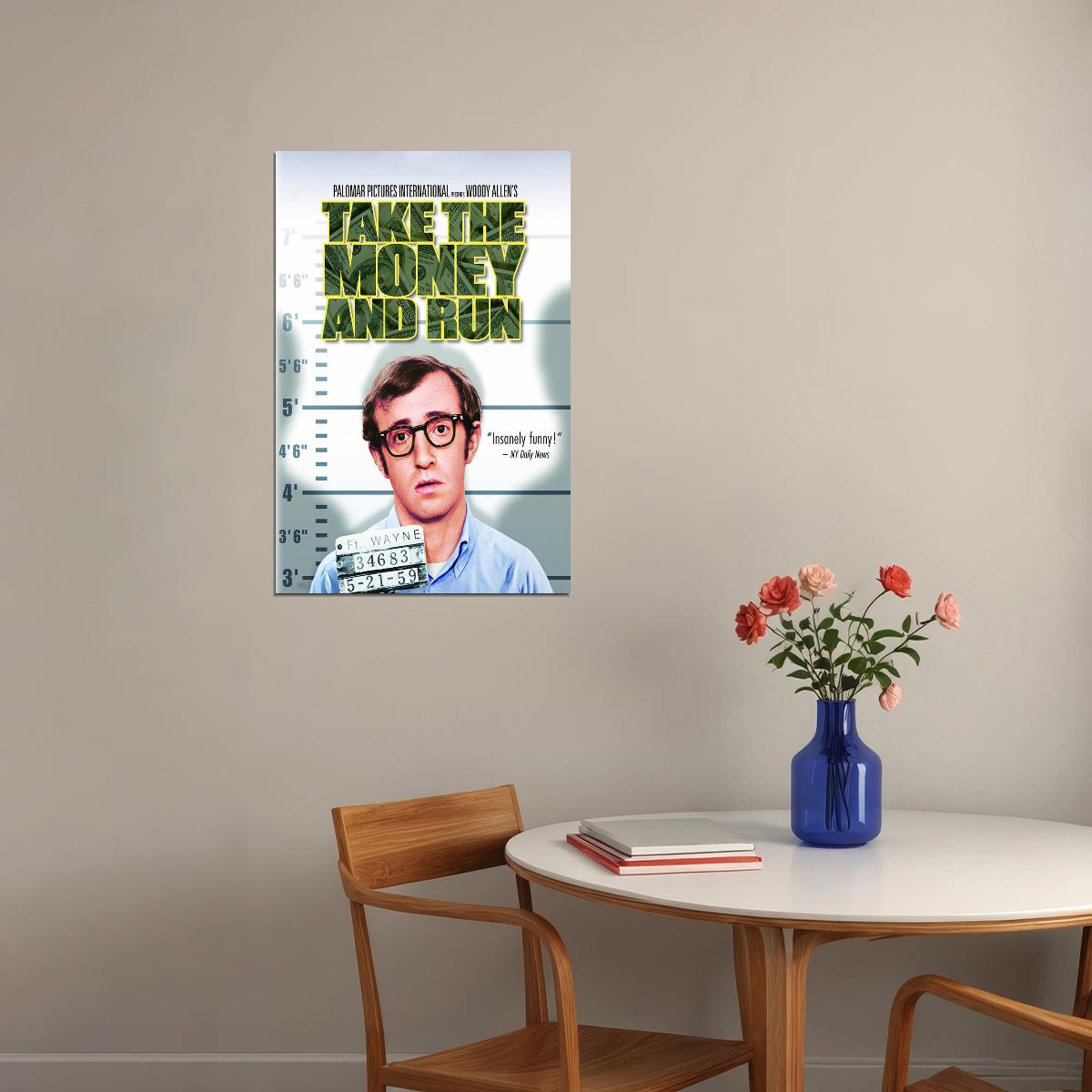 Take The Money And Run Movie Comedy Action Crime Poster Wall Art Print Home Wall Decor - xonomax