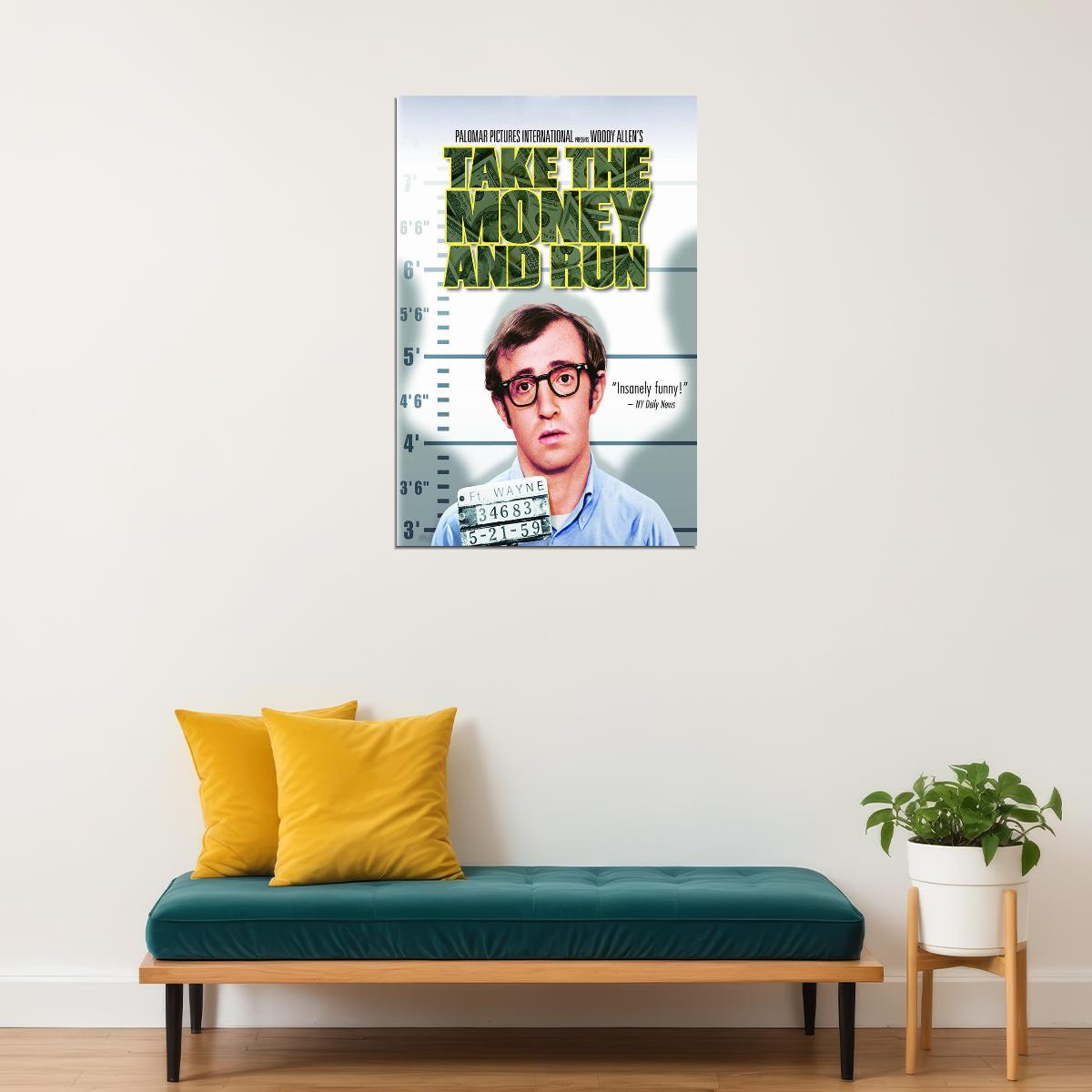 Take The Money And Run Movie Comedy Action Crime Poster Wall Art Print Home Wall Decor - xonomax