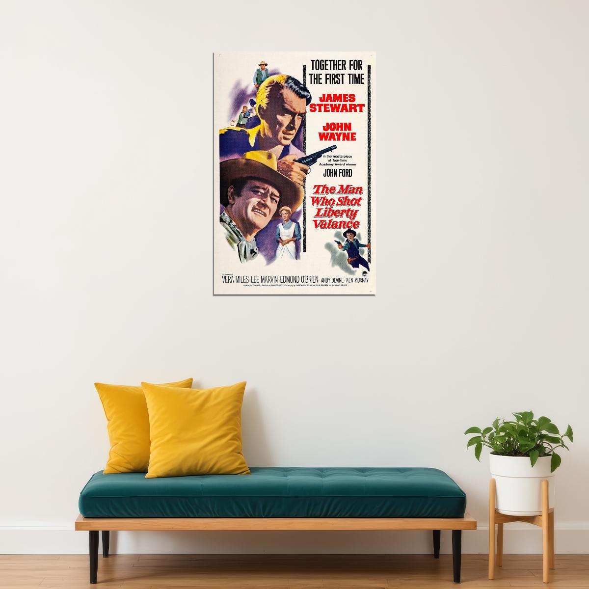 The Man Who Shot Liberty Valance Movie Drama Western Poster Wall Art Print Home Wall Decor - xonomax
