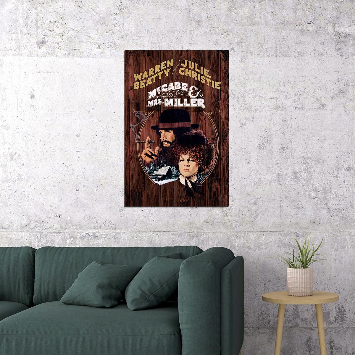 Mc. Cabe And Mrs. Miller Movie Drama Western Poster Wall Art Print Home Wall Decor - xonomax