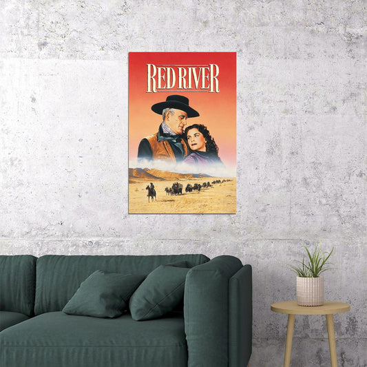 Red River 1948 Movie Drama Western Poster Wall Art Print Home Wall Decor - xonomax