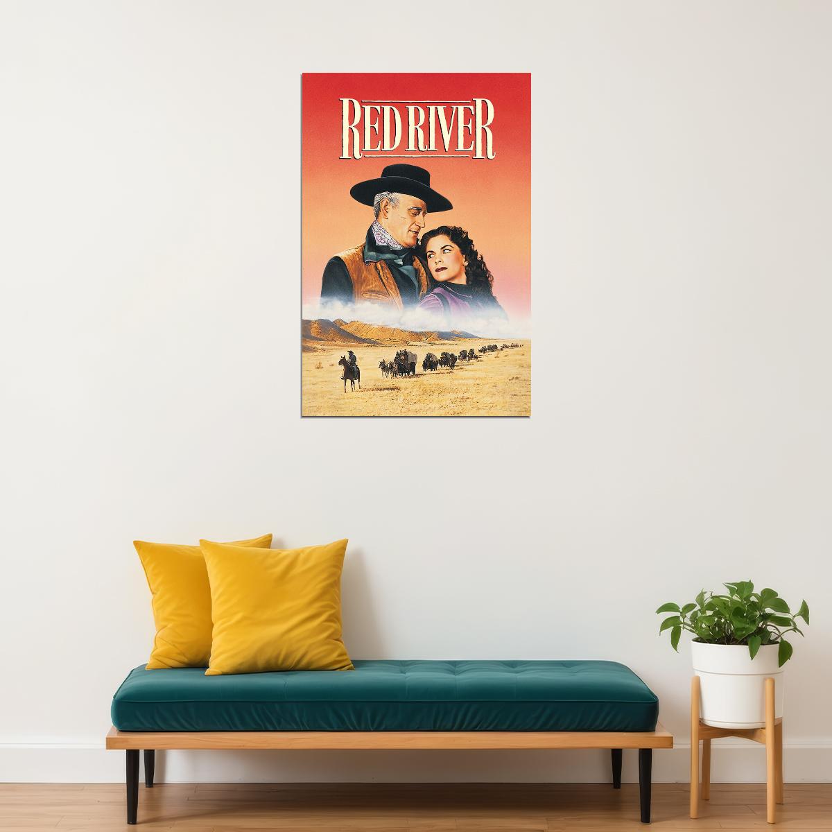 Red River 1948 Movie Drama Western Poster Wall Art Print Home Wall Decor - xonomax