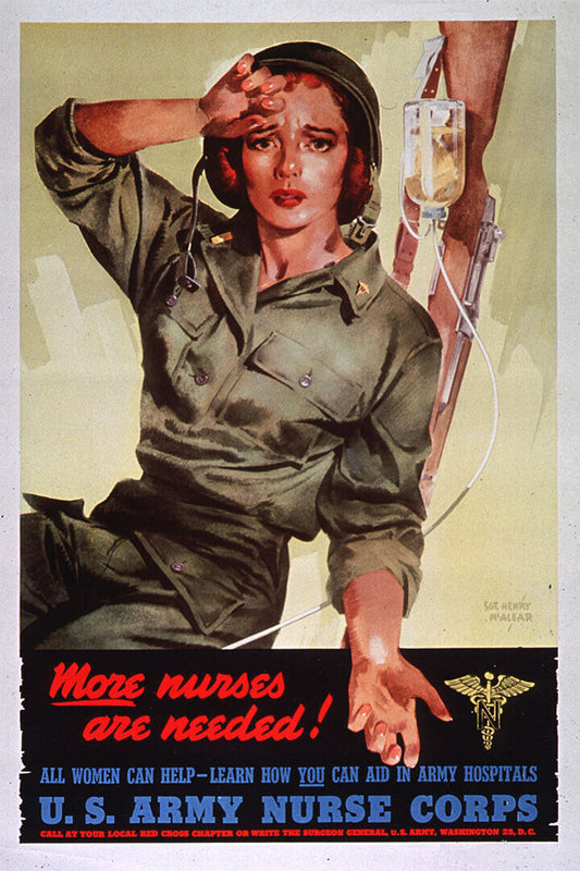 Us Army Nurse Corps World War 2 Vintage Style Poster Wall Art Print Home Wall Decor - xonomax