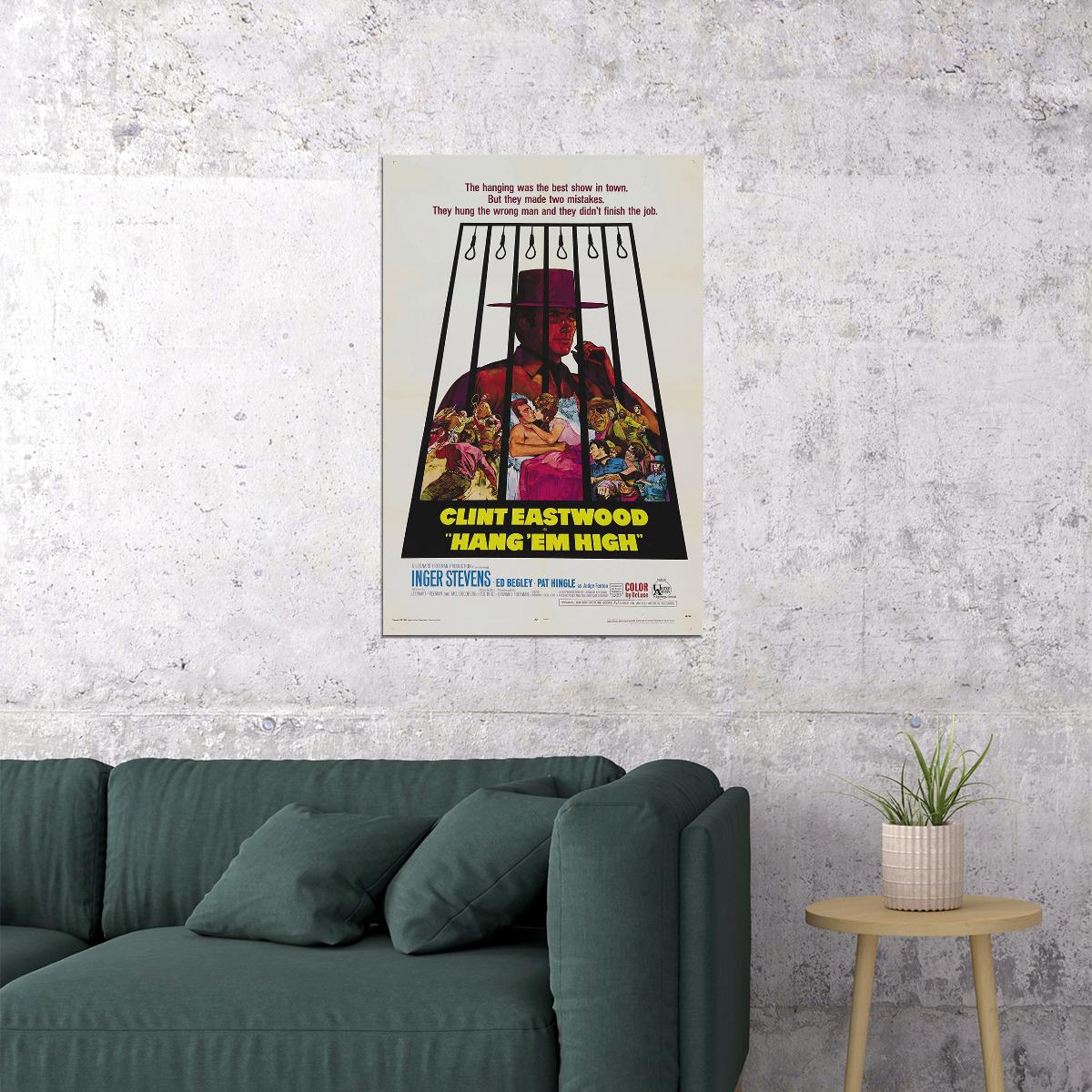 Hang'em High Movie Drama Western Adventure Action Poster Wall Art Print Home Wall Decor - xonomax