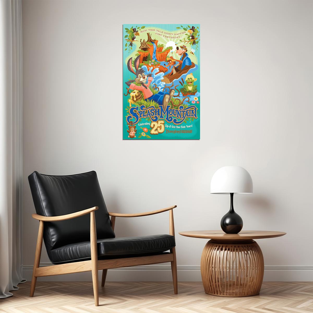 Splash Mountain Animation Movie Comedy Adventure Vintage Poster Wall Art Print Home Wall Decor