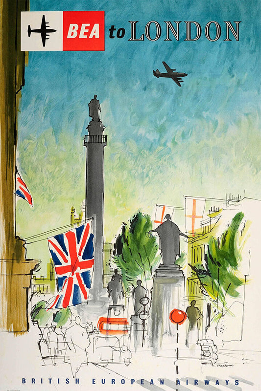 Bea British European To London Vintage Style Poster Wall Art Print Home Wall Decor - xonomax