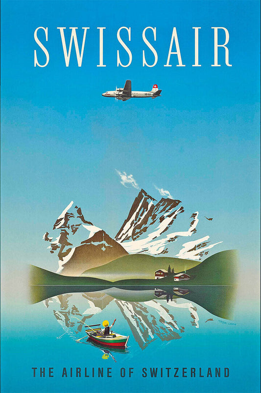 Swissair Switzerland Airline 1960s Vintage Airline Travel Poster Wall Art Print Home Wall Decor - xonomax