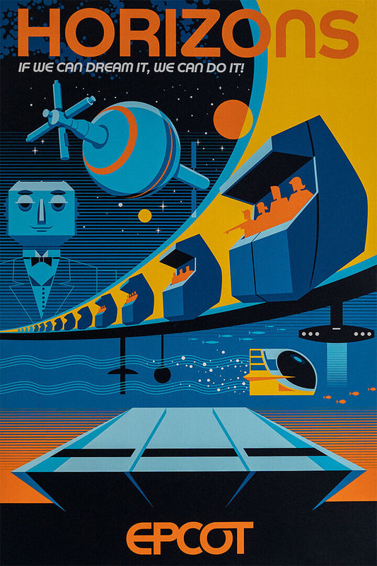 Epcot Center Attraction Horizons Vintage Style Poster Wall Art Print Home Wall Decor - xonomax