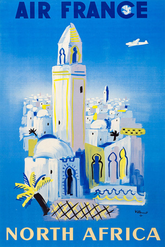 Air France North Africa Vintage Airline Travel Poster Wall Art Print Home Wall Decor - xonomax